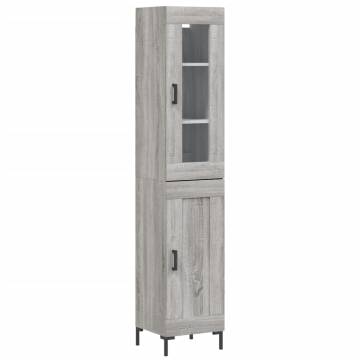 Stylish Highboard Grey Sonoma - 34.5x34x180 cm