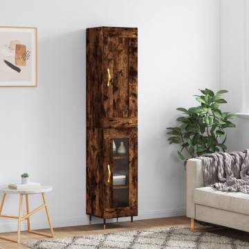 Highboard Smoked Oak 34.5x34x180 cm - Stylish Storage Solution