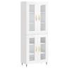 Stylish Highboard High Gloss White - 69.5x34x180 cm