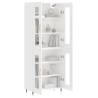 Stylish Highboard High Gloss White - 69.5x34x180 cm