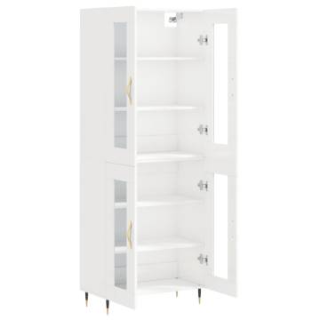 Stylish Highboard High Gloss White - 69.5x34x180 cm