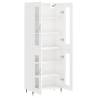 Stylish Highboard High Gloss White - 69.5x34x180 cm