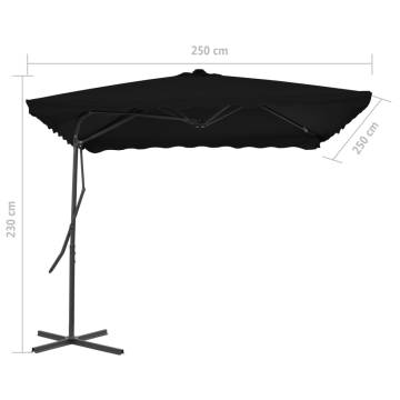 Elegant Outdoor Parasol with Steel Pole - 250x250 cm