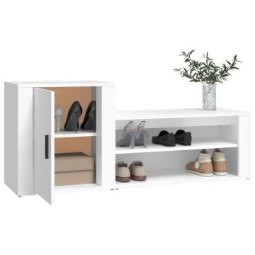 Shoe Cabinet White 130x35x54 cm | Elegant Engineered Wood