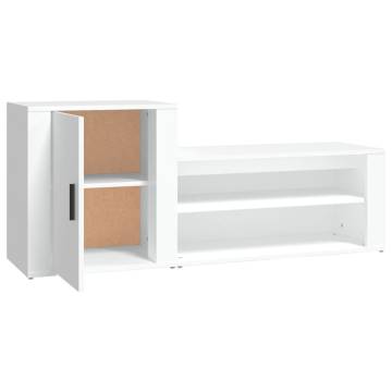 Shoe Cabinet White 130x35x54 cm | Elegant Engineered Wood