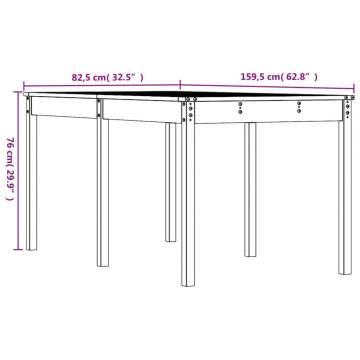 Solid Wood Garden Table - 159.5x82.5x76 cm | HipoMarket