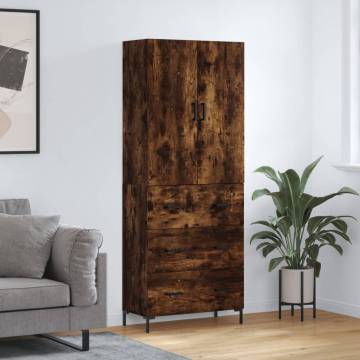 Elegant Highboard Smoked Oak - Durable & Stylish Storage | Hipomarket