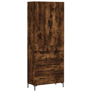 Elegant Highboard Smoked Oak - Durable & Stylish Storage | Hipomarket