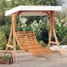 Swing Bed with Canopy - Solid Wood Spruce & Teak Finish