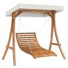 Swing Bed with Canopy - Solid Wood Spruce & Teak Finish