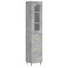 Stylish Highboard Concrete Grey - 34.5x34x180 cm