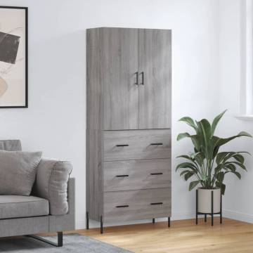 Highboard Grey Sonoma 69.5x34x180 cm - Stylish Storage Solution