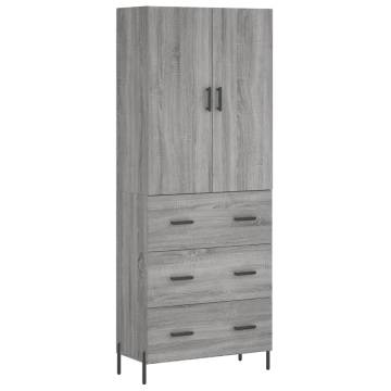 Highboard Grey Sonoma 69.5x34x180 cm - Stylish Storage Solution