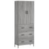 Highboard Grey Sonoma 69.5x34x180 cm - Stylish Storage Solution