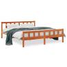 Bed Frame with Headboard Wax Brown 180x200 cm Super King Size Solid Wood Pine Colour brown Size 180 x 200 cm 