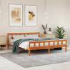 Bed Frame with Headboard - Wax Brown Super King Size 180x200 cm