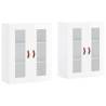 Stylish High Gloss White Wall Mounted Cabinets - 2 Pcs