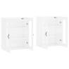 Stylish High Gloss White Wall Mounted Cabinets - 2 Pcs