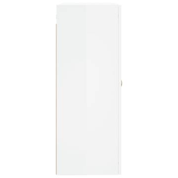 Stylish High Gloss White Wall Mounted Cabinets - 2 Pcs