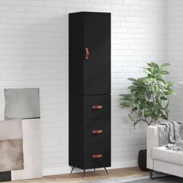 Stylish Highboard Black 34.5x34x180 cm | Hipomarket UK