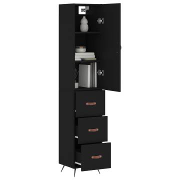 Stylish Highboard Black 34.5x34x180 cm | Hipomarket UK