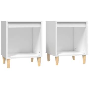 Elegant White Bedside Cabinets - 2 pcs 40x35x50 cm | HipoMarket