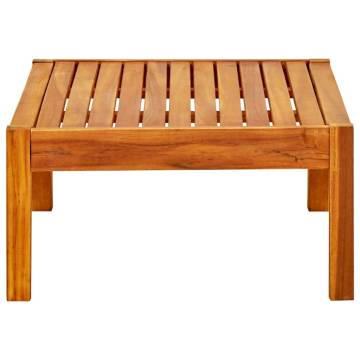 Elegant Solid Acacia Wood Garden Table - 85x57x29 cm