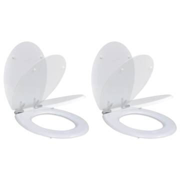 Soft Close Toilet Seats 2 pcs MDF White - Hipomarket