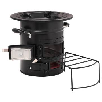 Camping Wood Stove - Black Steel for Outdoor Cooking