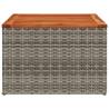 Garden Table Grey 55x55 cm | Durable Poly Rattan & Acacia Wood