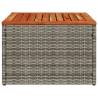 Garden Table Grey 55x55 cm | Durable Poly Rattan & Acacia Wood