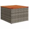 Garden Table Grey 55x55 cm | Durable Poly Rattan & Acacia Wood