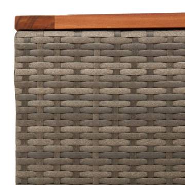 Garden Table Grey 55x55 cm | Durable Poly Rattan & Acacia Wood