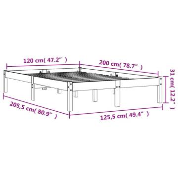 Bed Frame Wax Brown 120x200 cm - Solid Pine Wood