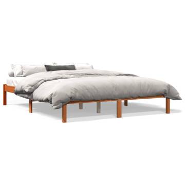 Bed Frame Wax Brown 160x200 cm - Solid Wood Pine | Hipo Market