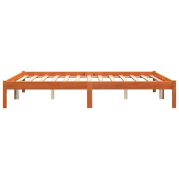 Bed Frame Wax Brown 160x200 cm - Solid Wood Pine | Hipo Market