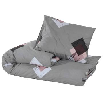 Duvet Cover Set Grey 155x220 cm Cotton - Soft & Stylish