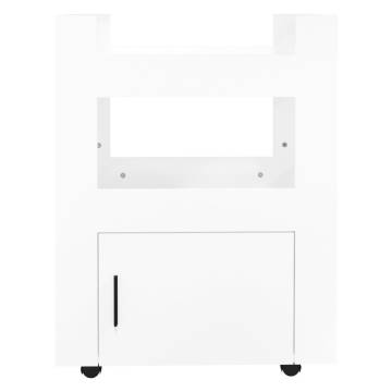 High Gloss White Kitchen Trolley - 60x45x80 cm | Hipo Market