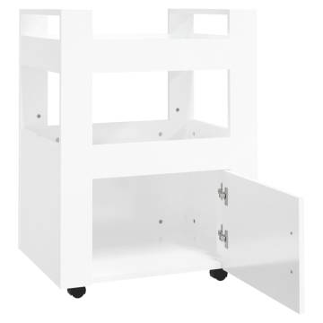 High Gloss White Kitchen Trolley - 60x45x80 cm | Hipo Market