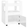 High Gloss White Kitchen Trolley - 60x45x80 cm | Hipo Market