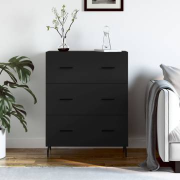 Elegant Black Sideboard - 69.5x34x90 cm Engineered Wood