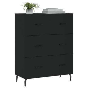 Elegant Black Sideboard - 69.5x34x90 cm Engineered Wood