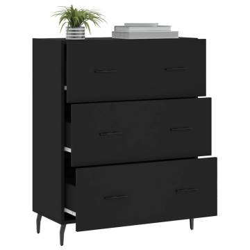 Elegant Black Sideboard - 69.5x34x90 cm Engineered Wood