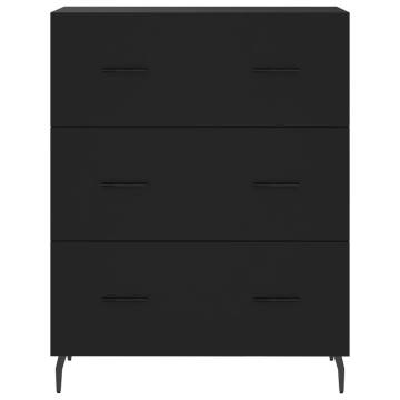 Elegant Black Sideboard - 69.5x34x90 cm Engineered Wood