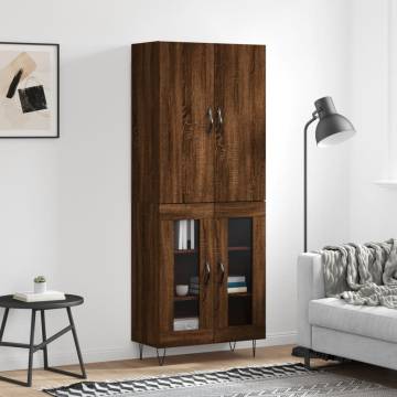 Highboard Brown Oak 69.5x34x180 cm - Stylish Storage Solution