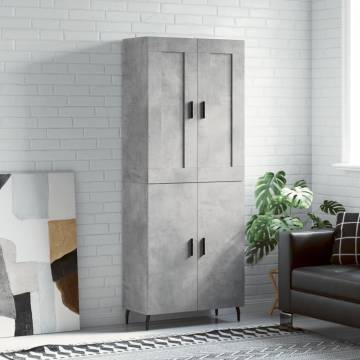 Highboard Concrete Grey 69.5x34x180 cm - Elegant Storage Solution