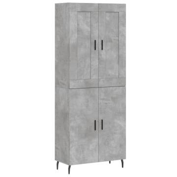 Highboard Concrete Grey 69.5x34x180 cm - Elegant Storage Solution