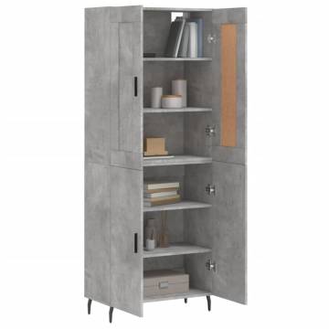 Highboard Concrete Grey 69.5x34x180 cm - Elegant Storage Solution