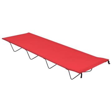 Red Camping Bed 180x60 cm - Durable Oxford Fabric & Steel