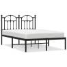 Elegant Metal Bed Frame with Headboard - Black 120x190 cm